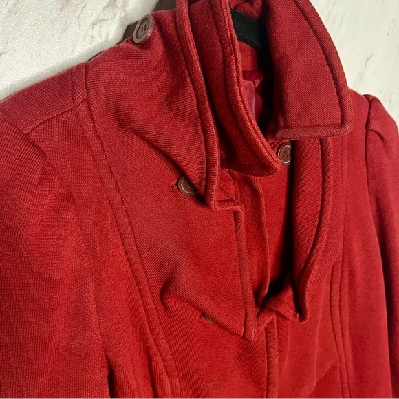 INC International Concepts Ruffle Cotton Knit Button Zip Jacket SZ M - Picture 4 of 6